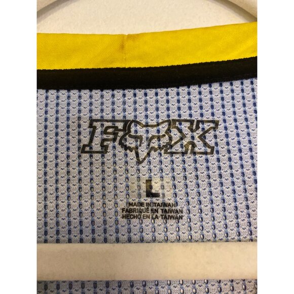 Fox Racing 360 Flight Yellow and Blue Men's Mesh Motocross Jersey Size L - Picture 2 of 6